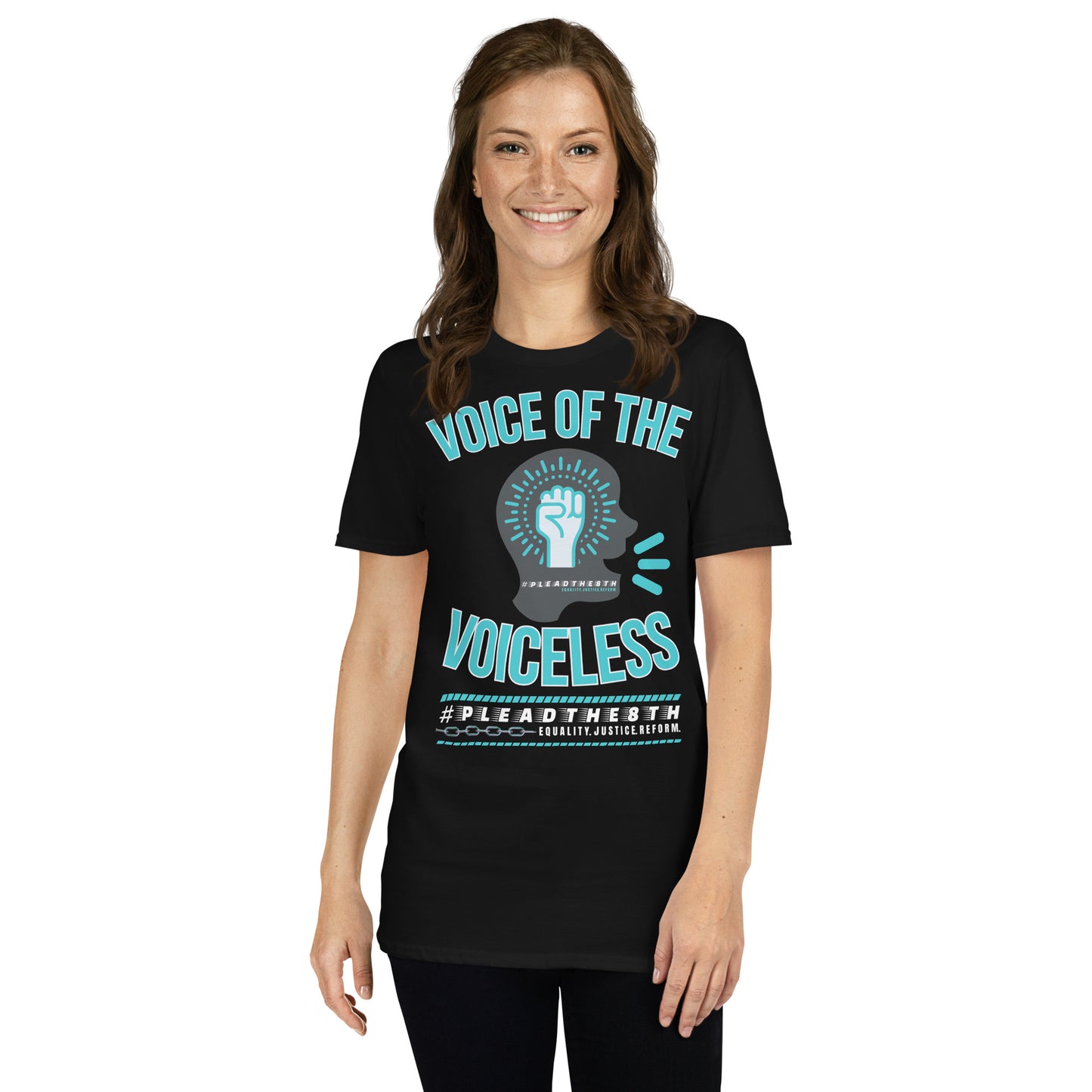 #PleadThe8th 'Voice of the Voiceless' Short-Sleeve Unisex T-Shirt (front)