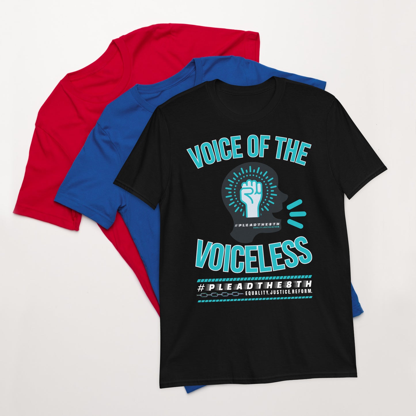 #PleadThe8th 'Voice of the Voiceless' (front) and 'End the Cruel and Unusual Punishment of Children' (back) Short-Sleeve Unisex T-Shirt