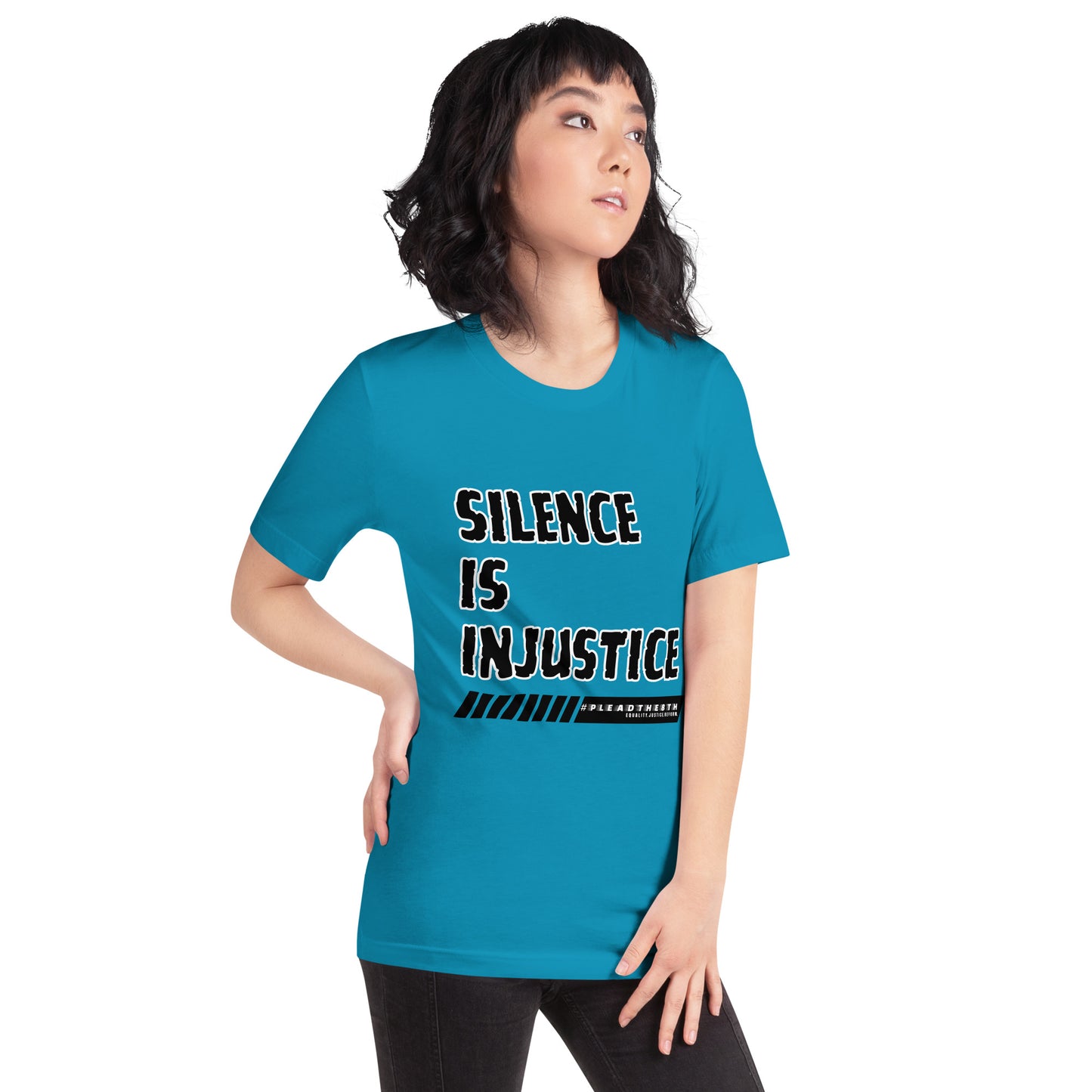 #PleadThe8th 'Silence is Injustice' Unisex t-shirt (front)